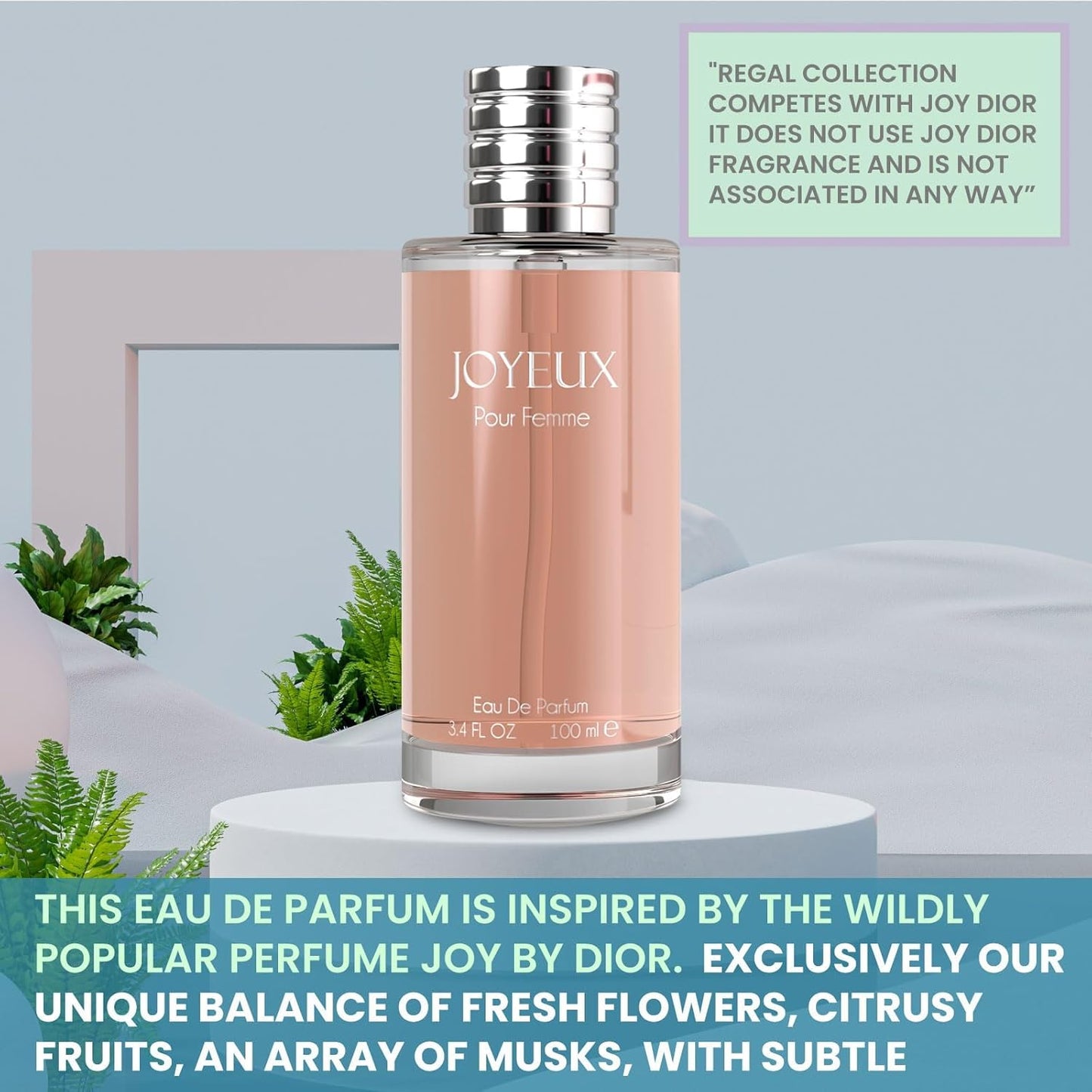 Perfume for Women – INSPIRED by A WORLD RENOWED WOMEN'S PERFUME – Bergamot, Jasmine, Musk, Patchouli – Fresh, Feminine, Soft, Long-Lasting Eau De Parfum 100ml (3.4 fl oz)