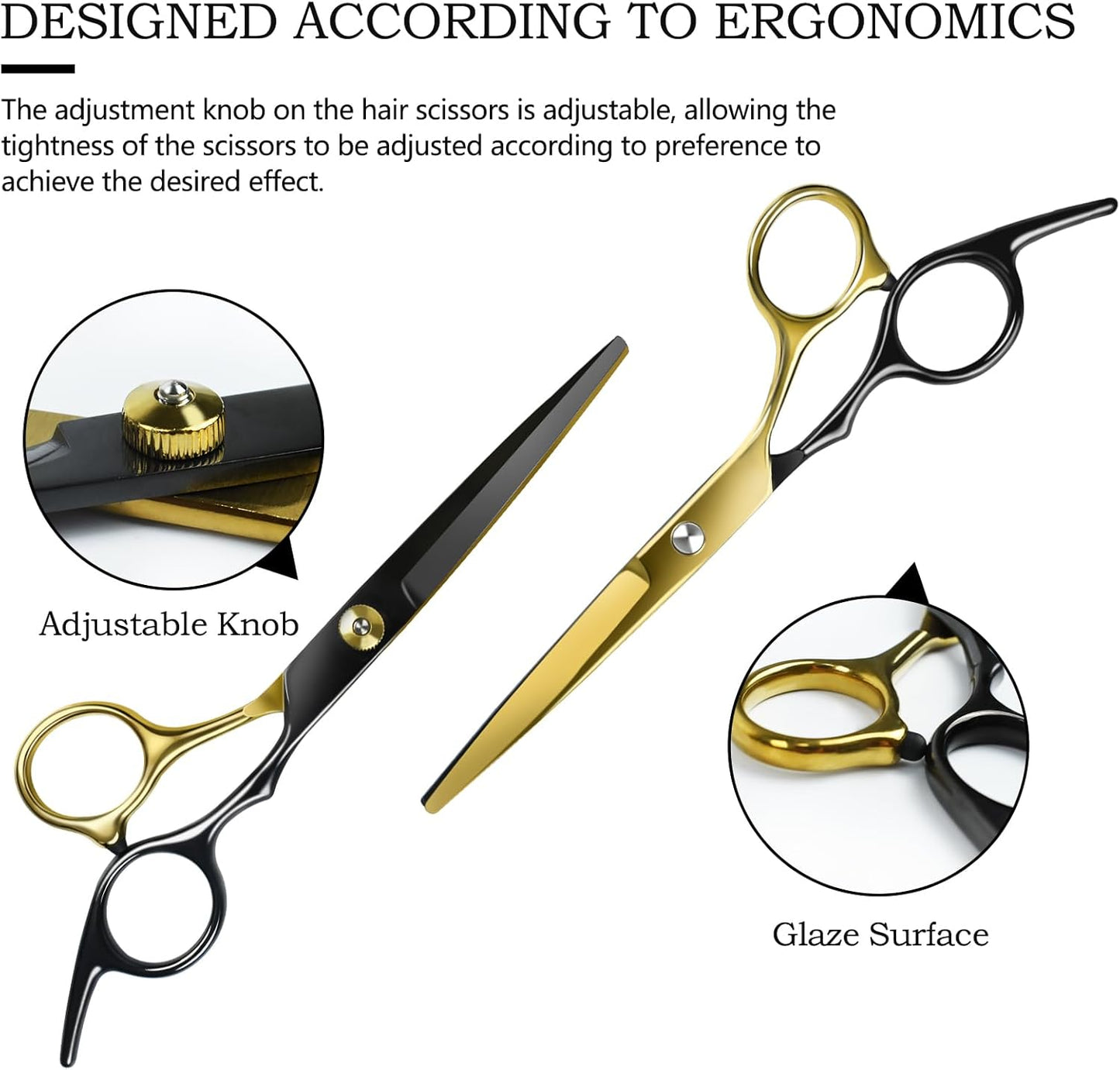 Niura 12 PCS Hair Cutting Scissors Set - Professional Barbers & Salon Kit: Cutting & Thinning Scissors, Comb, Cape, Clips for Men, Women, Kids & Pet