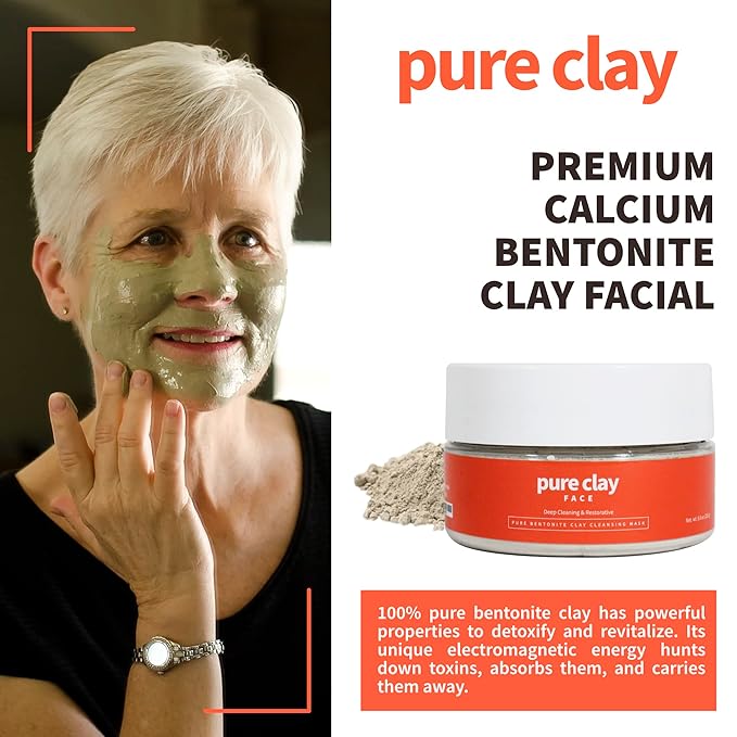 Calcium Bentonite Clay Face Mask, Hydrating Montmorillonite Clay Mask for Face, Deep Pore Cleansing Bentonite Clay Mask for Facial Skincare