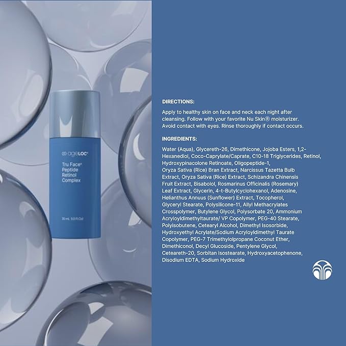 Nu Skin | ageLOC Tru Face Peptide Retinol Complex | 1 Fl Oz | Serum Skincare | Anti Aging Face Serum | Pore Minimizing | Peptide Facial Skin Care Product
