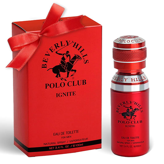 Beverly Hills Polo Club IGNITE - Cologne for Men with Notes of Vanilla, Cacao, Patchouli & Orchid - Sweet Floral Sexy Fragrance Scent - Eau De Toilette Spray 3.40fl.oz / 100ml