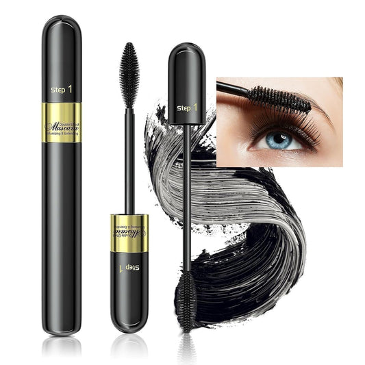 Waterproof Mascara Black, Mascara Volume and Length Smudge-Proof No Flaking, No Clumping for a Natural Full Fan Effect & 24H Wear, Paraben Free & Cruelty Free