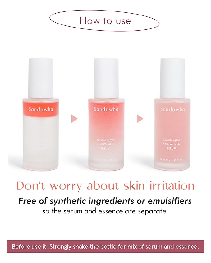 SKINCURE Sandawha Double Effect Anti-Wrinkle Serum with Camellia Extract - Vegan Korean Serum, Nourishes & Reduce Wrinkles, Daily Line Smoothing Treatment for Fine Lines, 1.76 fl.oz.