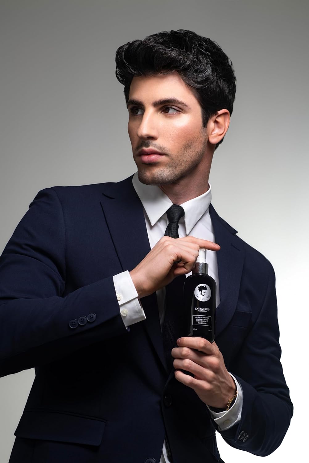 Avenue Man Hair Spray for Men - Premium Mens Hairspray Extra Hold - Frizz Control, Humidity Resistant & Paraben-Free Extra Strong Hold Hairspray for Men - Non-Aerosol Formula - All Hair Types (8.5 oz)