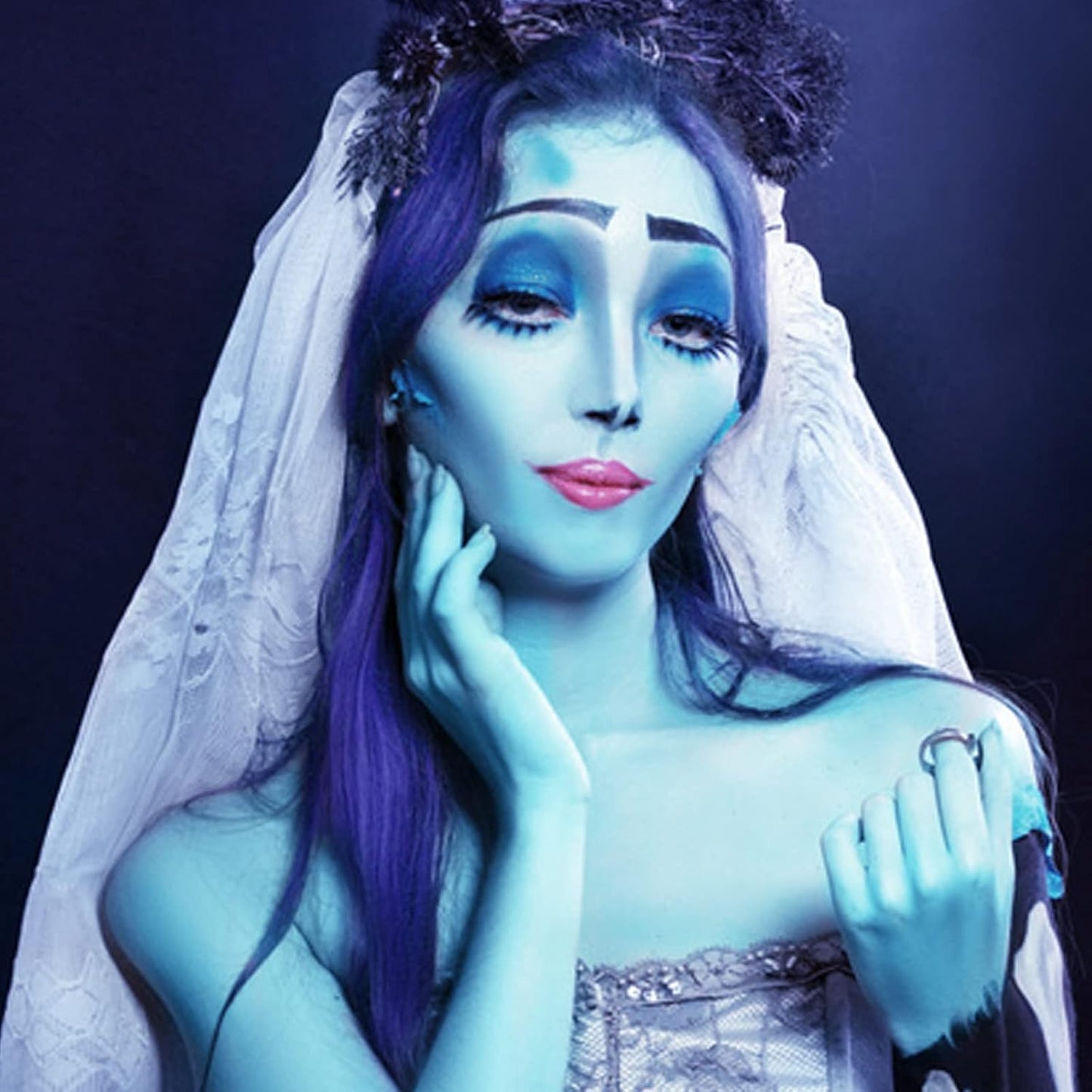 MEICOLY Light Blue Face Body Paint Stick,Pale Baby Blue Face Paint for Halloween SFX Cosplay Corpse Bride Avatar Sally Makeup,Waterproof Eye Black Stick for Baseball Softball Football Lacrosse