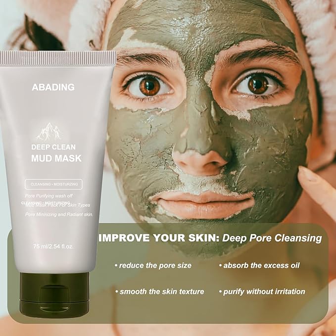 2 PCS Recovery Mud Mask,Gentle Recovery Mud Clay Face Mask,Hydrating and Moisturizing Cleanser Mud Mask for Face, 2.54 fl oz