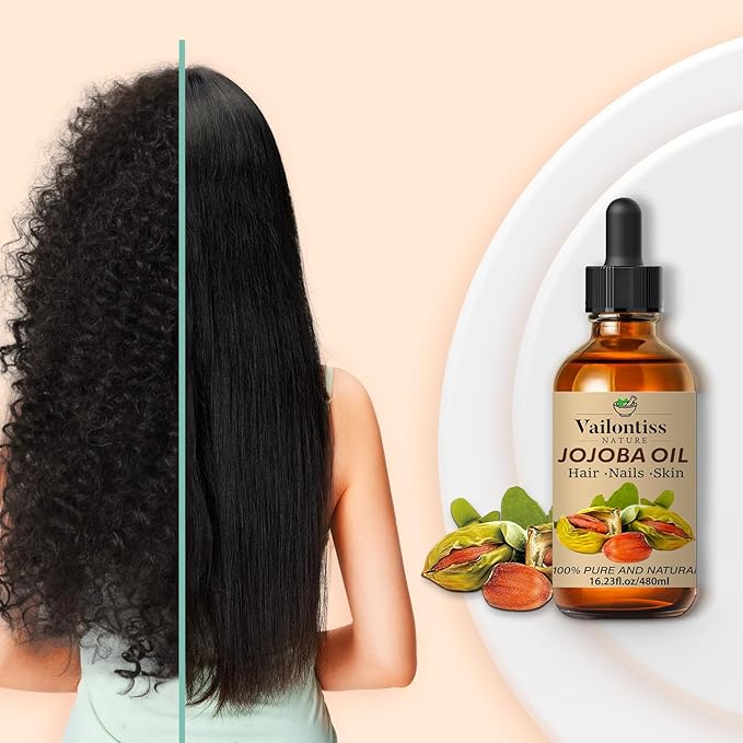 Jojoba Oil Organic – Natural Body Oil and Massage Oil, Body Spray for All Skin, Hair, and Nails, Cold Pressed & Hexane Free(Jojoba Oil, 16 Fl Oz)