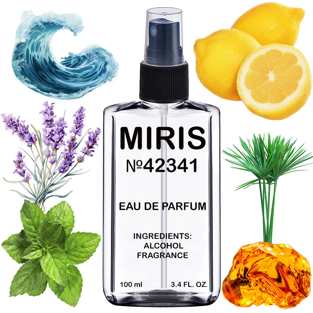 MIRIS No. 42341, Inspired by Black XS L'Exces, Long-Lasting Eau de Parfum for Men, Spray 3.4 Fl Oz / 100 ml