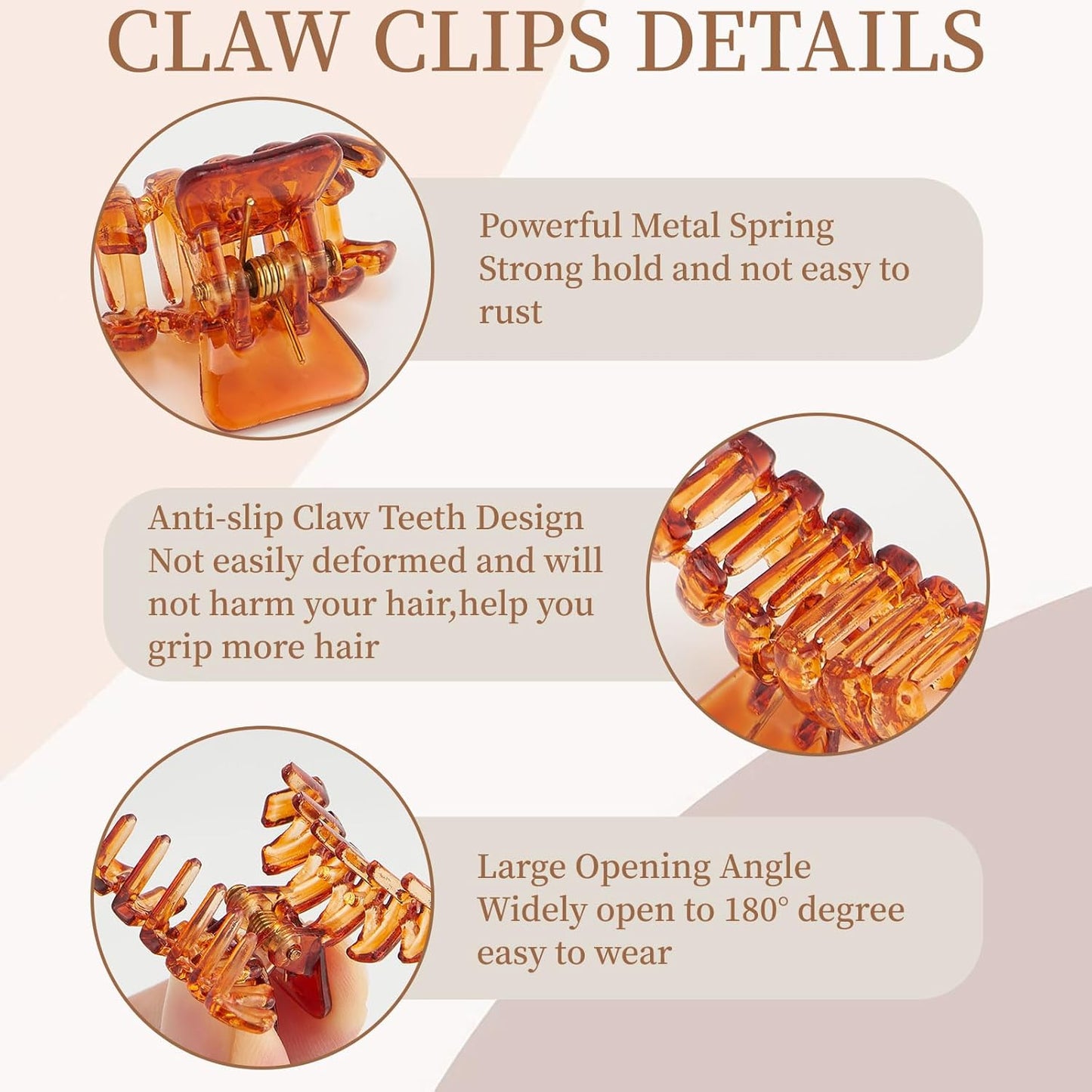 Small Hair Clips for Girls 16PCS 4Style Black & Brown Plastic Mini Claw Clips for Women Non Slip Bangs Pins for Thin/Thick Hair(16PCS-Style 5)