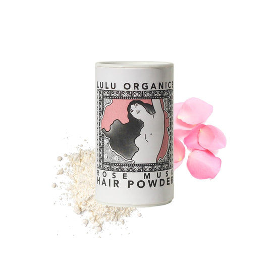Dry Shampoo Powder for Dark, Blonde and Oily Hair, All Natural Body & Hair Powder for Women and Men, Paraben & Talc free No White Cast Synthetic Fragrance, Travel Size, Rose Musk -1oz