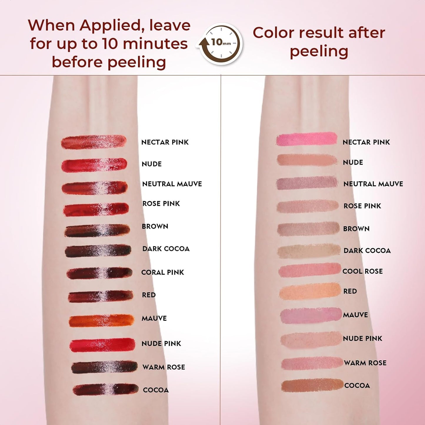 Lip Liner Stain Peel Off with Tweezer, Long Lasting Matte Lip Tattoo, Highly Pigmented Color Lip Makeup, Waterproof, Transfer-proof Lipstain for Women, WARM ROSE