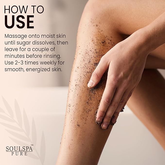 Brown Sugar and Coffee Foot & Body Scrub - Energizing Brown Sugar & Moisturizing Coffee Scrub Body Exfoliator for All Skin Types - Hydrating Exfoliating Spa Treatment - 10 oz