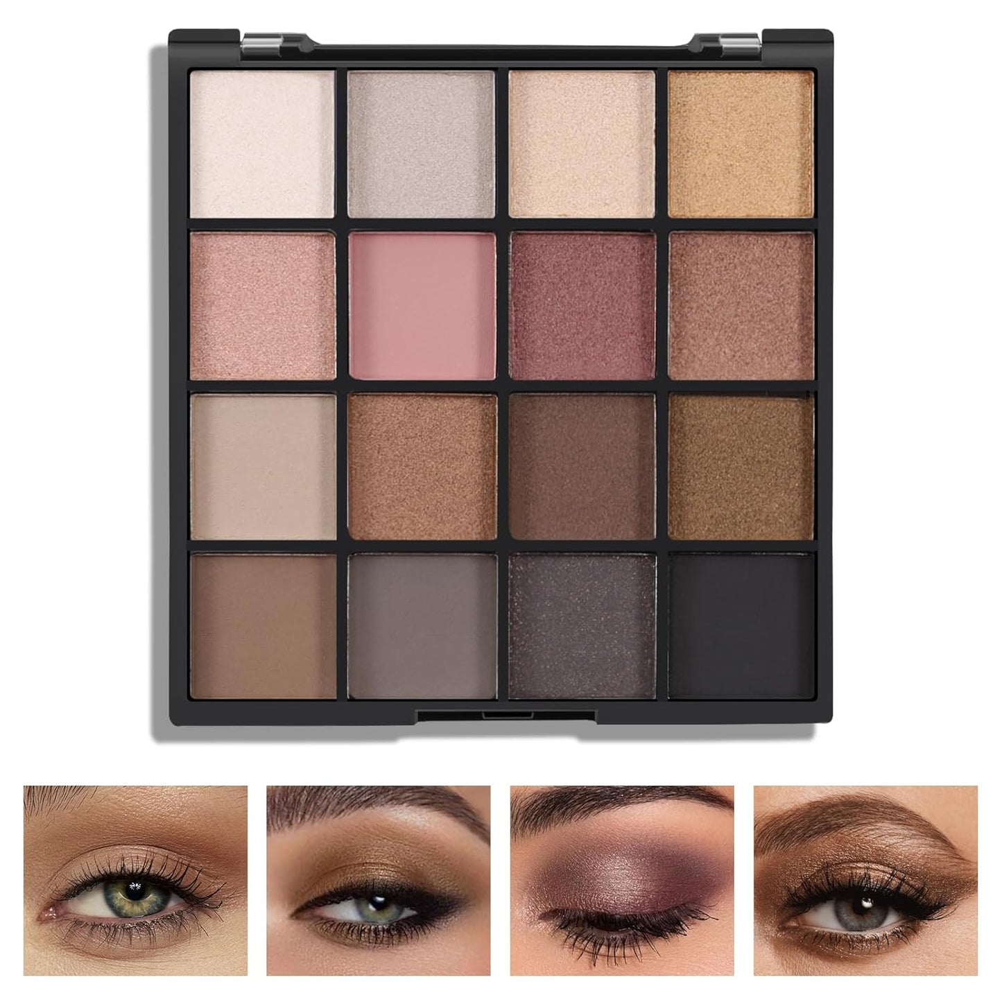 Boobeen Colorful Eyeshadow Palette Makeup-16 Colors, Matte and Glitter Eyeshadow, Bright Eyeshadow palettes, Blendable, Easy to Build Dramatic Glamour Looks (1#)