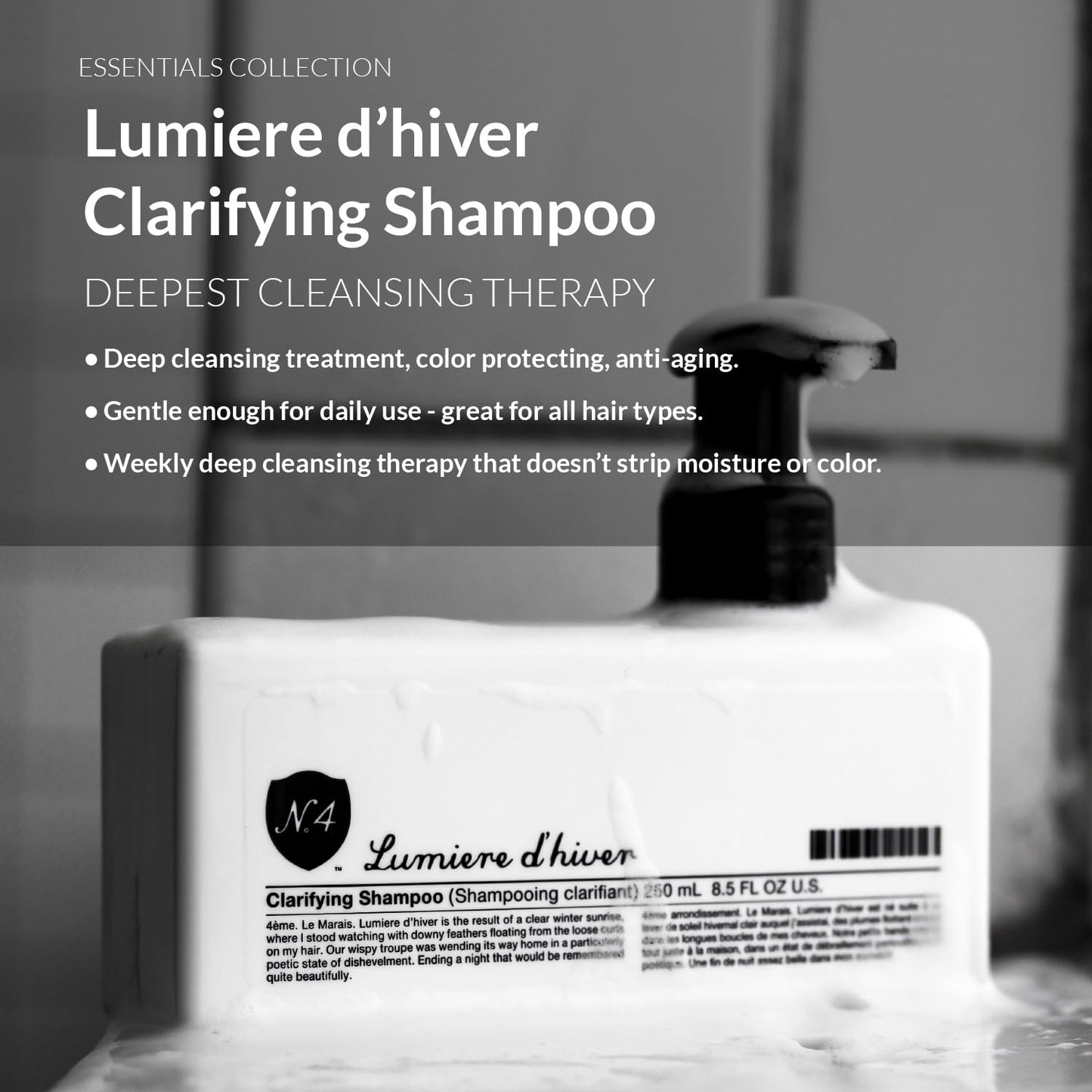 Number 4 Clarifying Shampoo, Shampoo for Women and Men, Cleansing Hair Shampoo, 8.5 oz