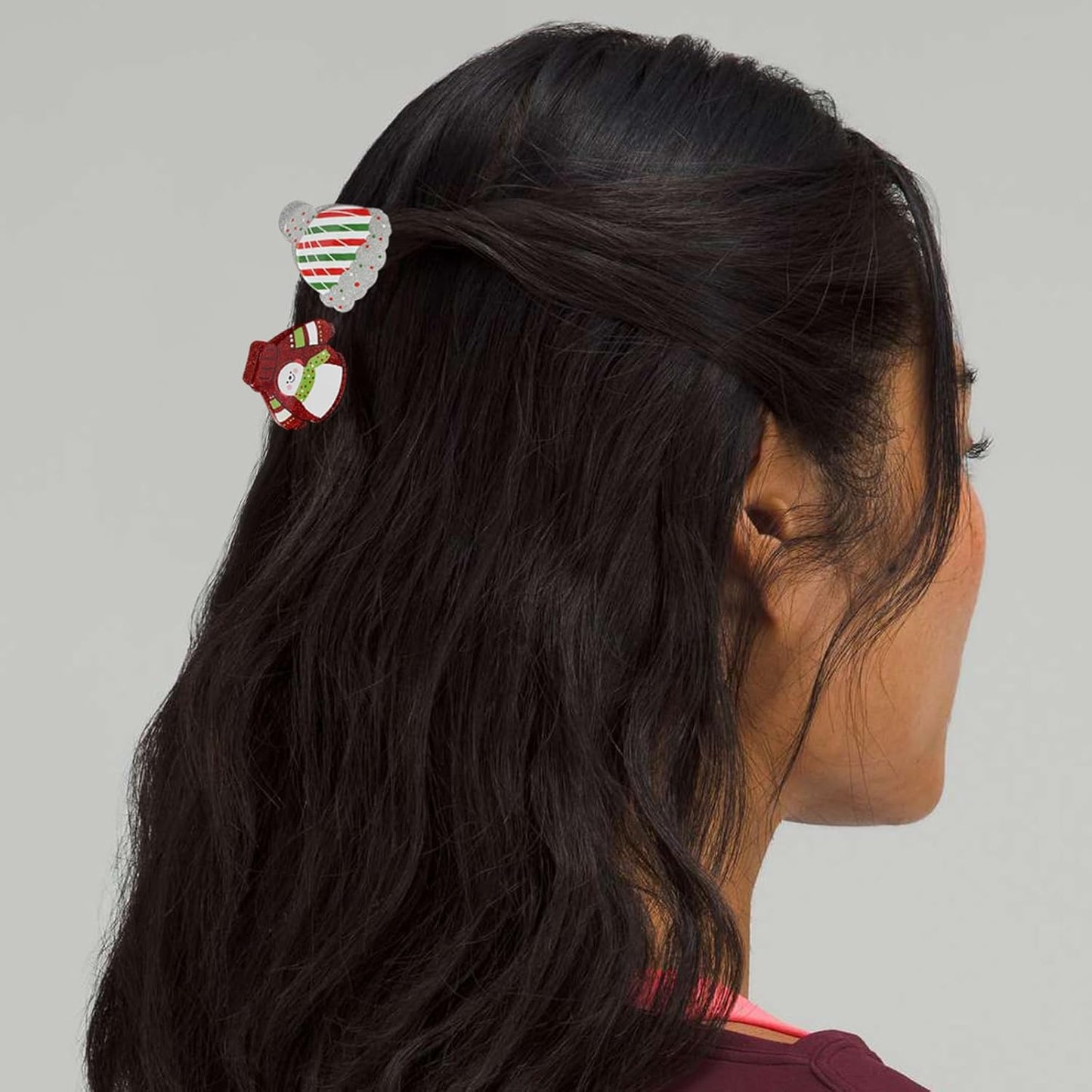 3Pcs Set Gingerbread Doll, Sweater Snowman, Christmas Hat Hair Claw Clips for Women, Christmas Hair Clips Cute Clups Acrylic Non-Slip Hair Claw Xmax Hair Accessories for Thick Hair and Thin Hair