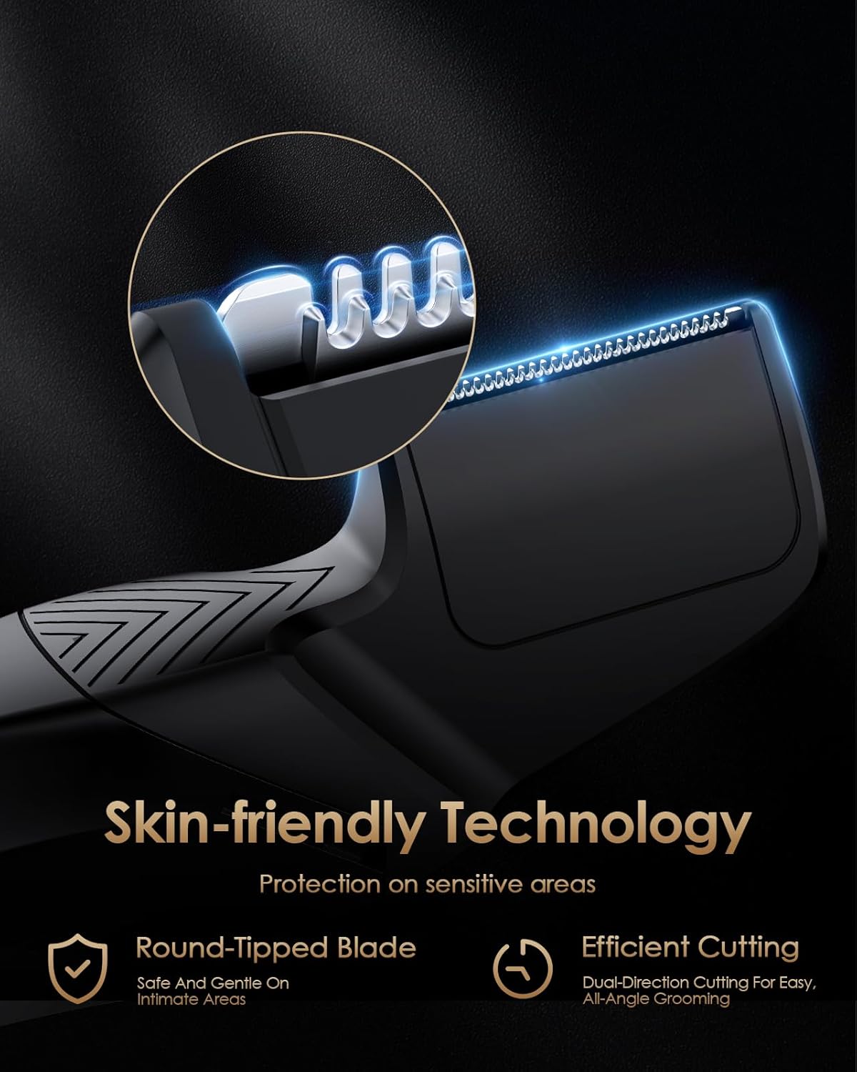 Replacement Blade Head for Manscaped Lawn Mower 4.0, 3.0, 3.0 Plus, 2.0, with 2 Guide Combs, Hygienic Replacement V-Shaped Blade Head for Close Intimate Body Hair Grooming