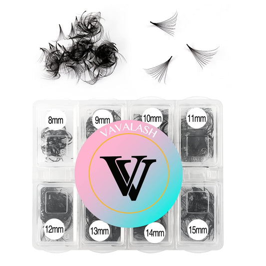 VAVALASH 600 Fans Premade Fans Eyelash Extensions 5D-24D Premade Lash Fans Promade Loose Fans Thin Base Premade Volume Lash Extension(12D-0.07-C-8-15mm)