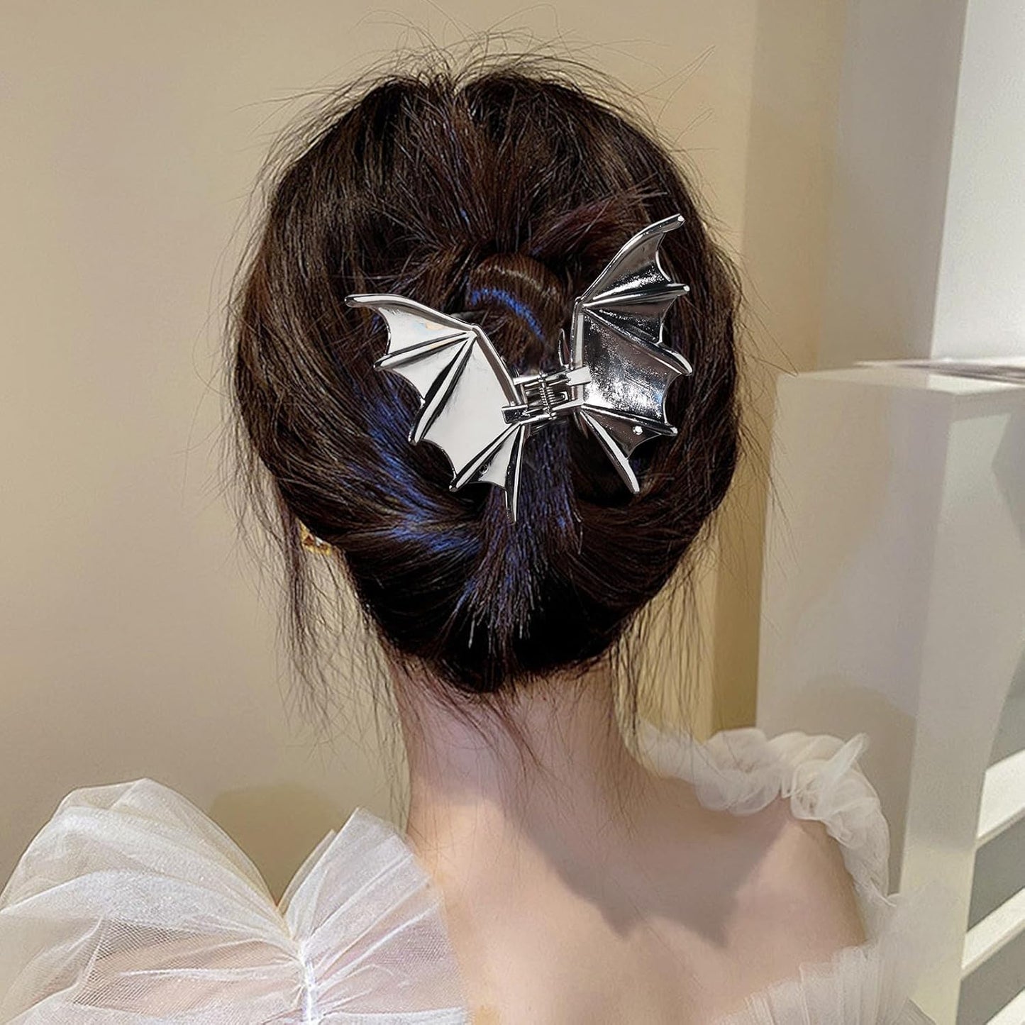 ﻿Bat Hair Clips-Metal Black Alloy for Halloween Hair Clips Nonslip Terror Ghost Bat Strong Hold Hair Jaw Hair Accessories