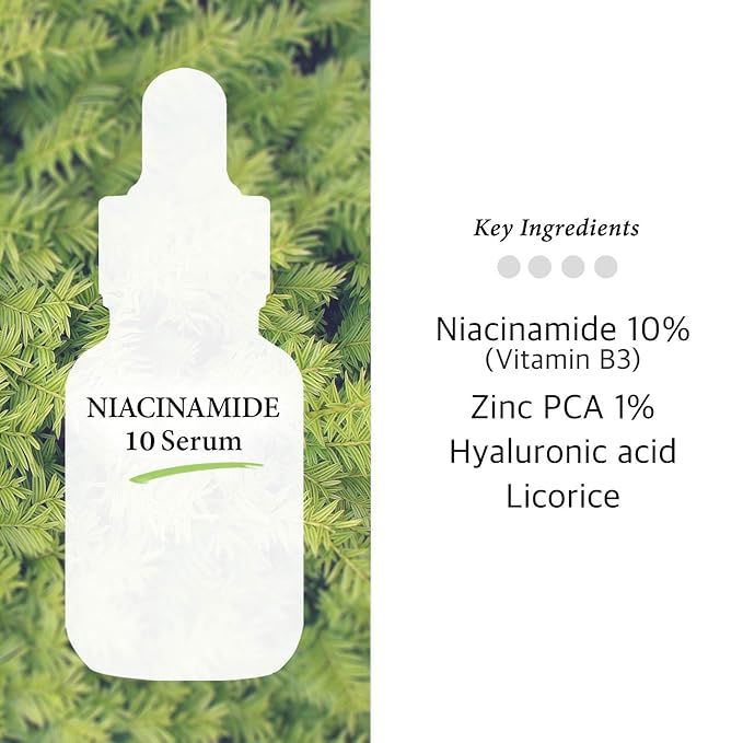 Niacinamide 10% + Zinc PCA 1% Serum for Face - Pore Reducer + Uneven Skin Tone Treatment + Diminishes Acne Prone, Skin Balancing Pore Reducing, Restores Elasticity, 1 Fl Oz (30ml)