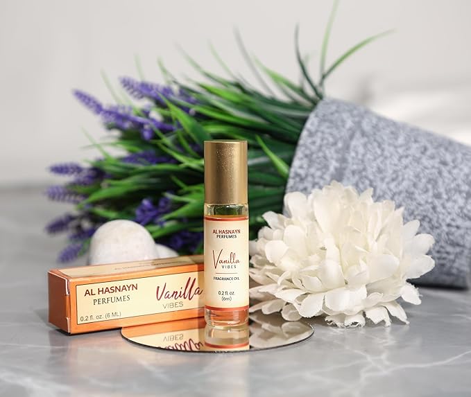 AL-HASNAYN Vanilla vibes Fragrance Oil Roll-On Perfume 6ML 0.20 fl oz |Rollerball perfume |Alcohol free| Long Lasting | Gifts for men women|