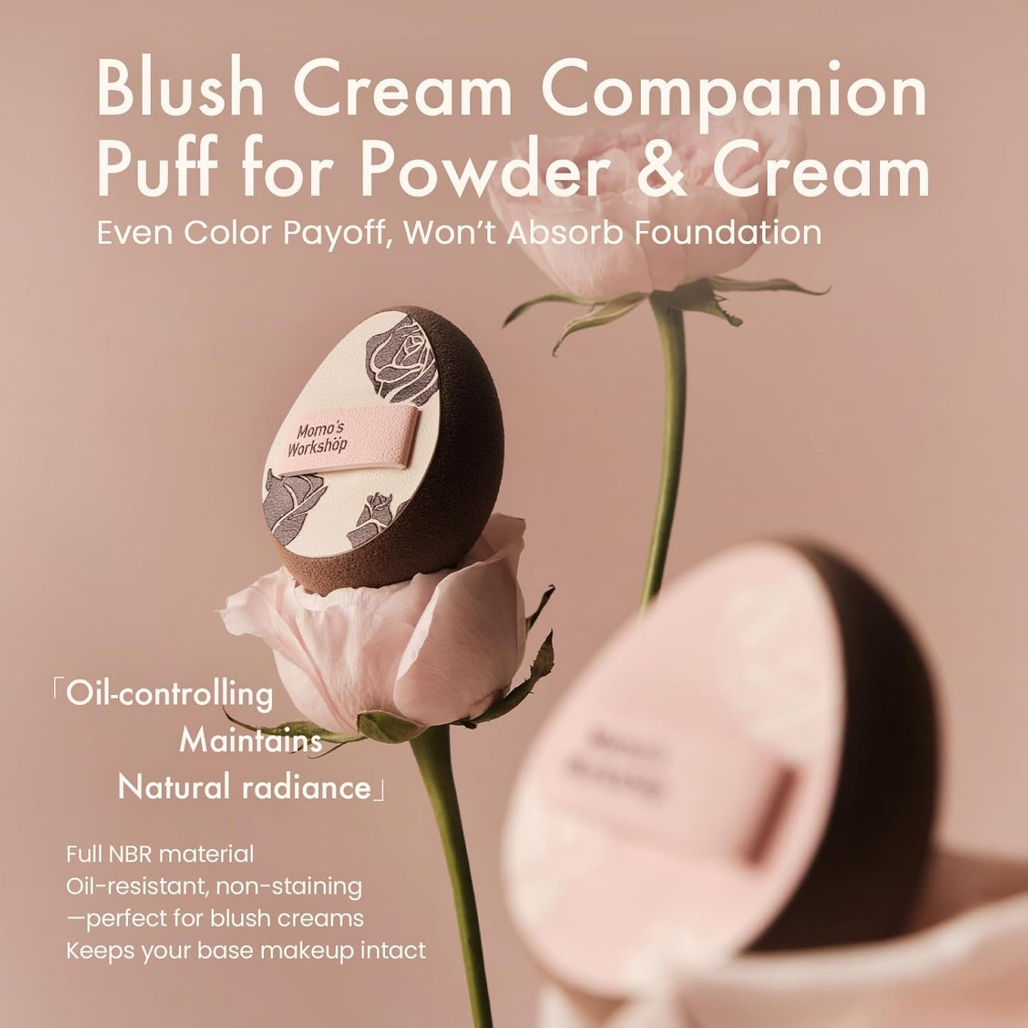 Multi-Use Mini Makeup Sponge Set,Oil-Control & Makeup Setting, Cut-Edge Design for Cream & Powder Products, for Oily Skin,Pink-Brown, 3PCS Mini Beauty Concealer Sponges & Storage Case