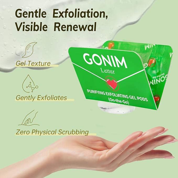 On-the-Go Purifying Exfoliating Gel Pods (15 Count) - Sensitive Skin-Friendly Travel-Size Skincare with Aloe + Hyaluronic Acid, Gentle Face Scrub, Vegan & Recyclable Packaging 15 x 0.1 oz