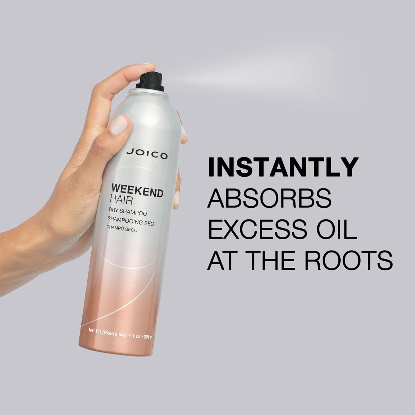 Joico Weekend Hair Dry Shampoo | For Most Hair Types | Absorbs Excess Oil | Adds Light Volume & Texture | Color Protection | 7.1 Fl Oz