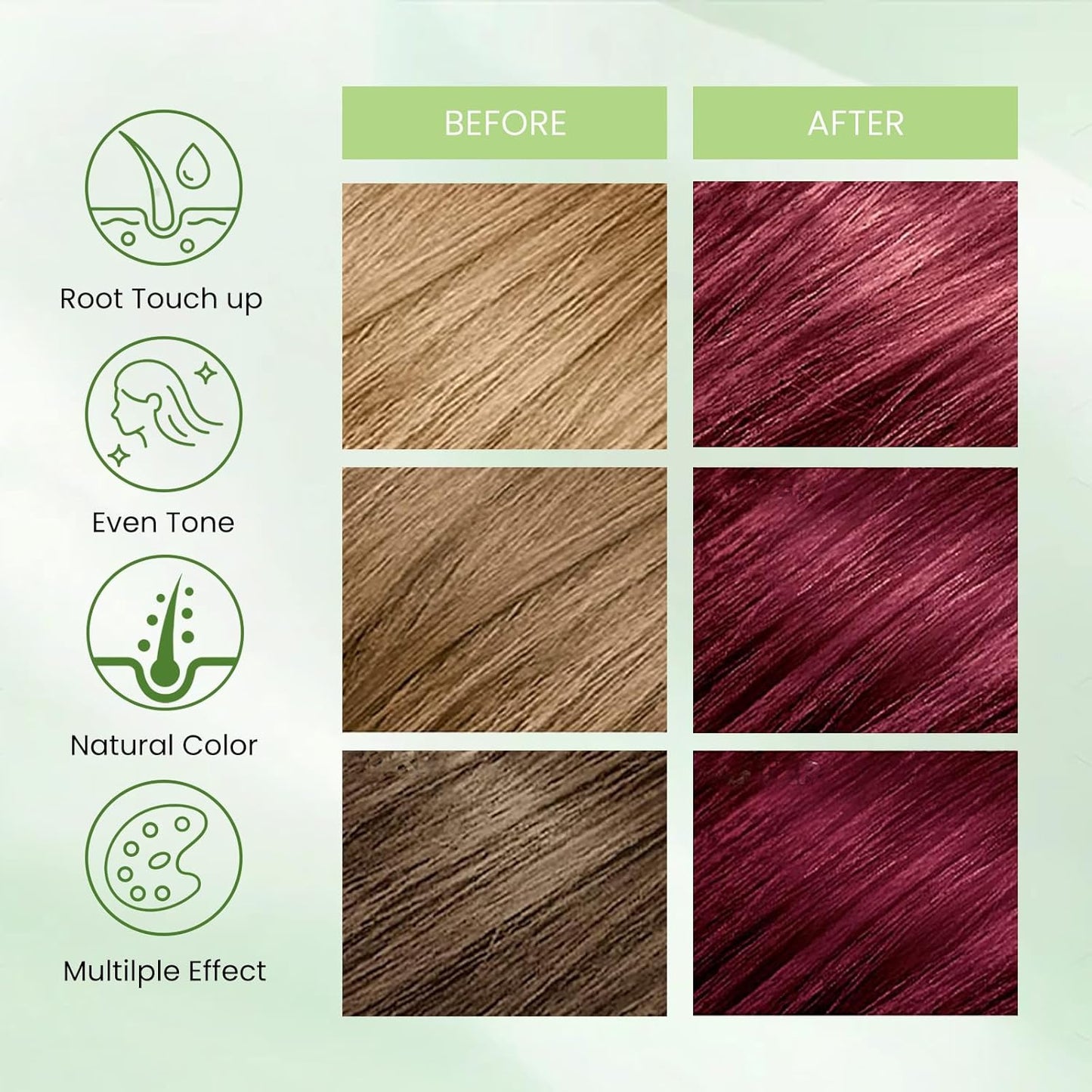 Hair Dye Shampoo 3-in-1, Instant Natural Hair Color Shampoo for Women Men Champu Para Canas Mujer Wine Red, Lasting 3-4 Weeks & Easy to Use & All Hair Types & Root Touch Up, 500ml