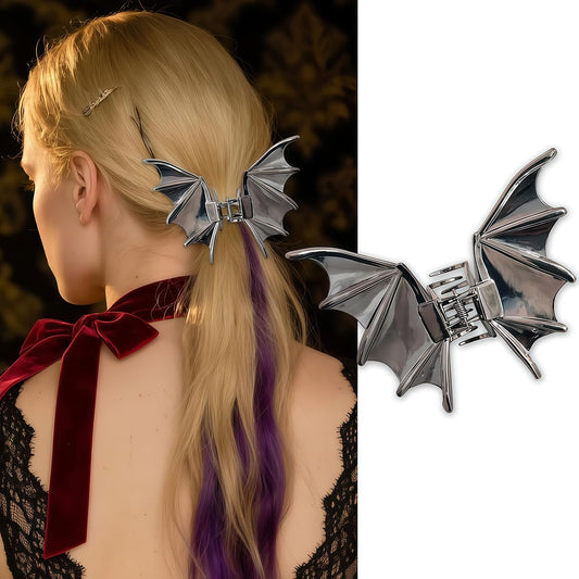 ﻿Bat Hair Clips-Metal Black Alloy for Halloween Hair Clips Nonslip Terror Ghost Bat Strong Hold Hair Jaw Hair Accessories