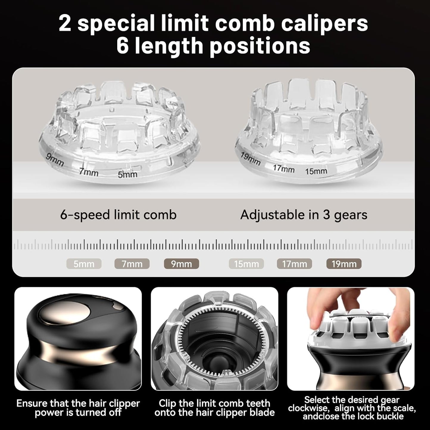 Self Haircut Kit for Men – IPX6 Waterproof Rechargeable DIY Cut System Head Trimmer Cutter Machine with Sideburns Tool for Man, Simple Hair Cutting for Males Gradual Short Hair (Black)