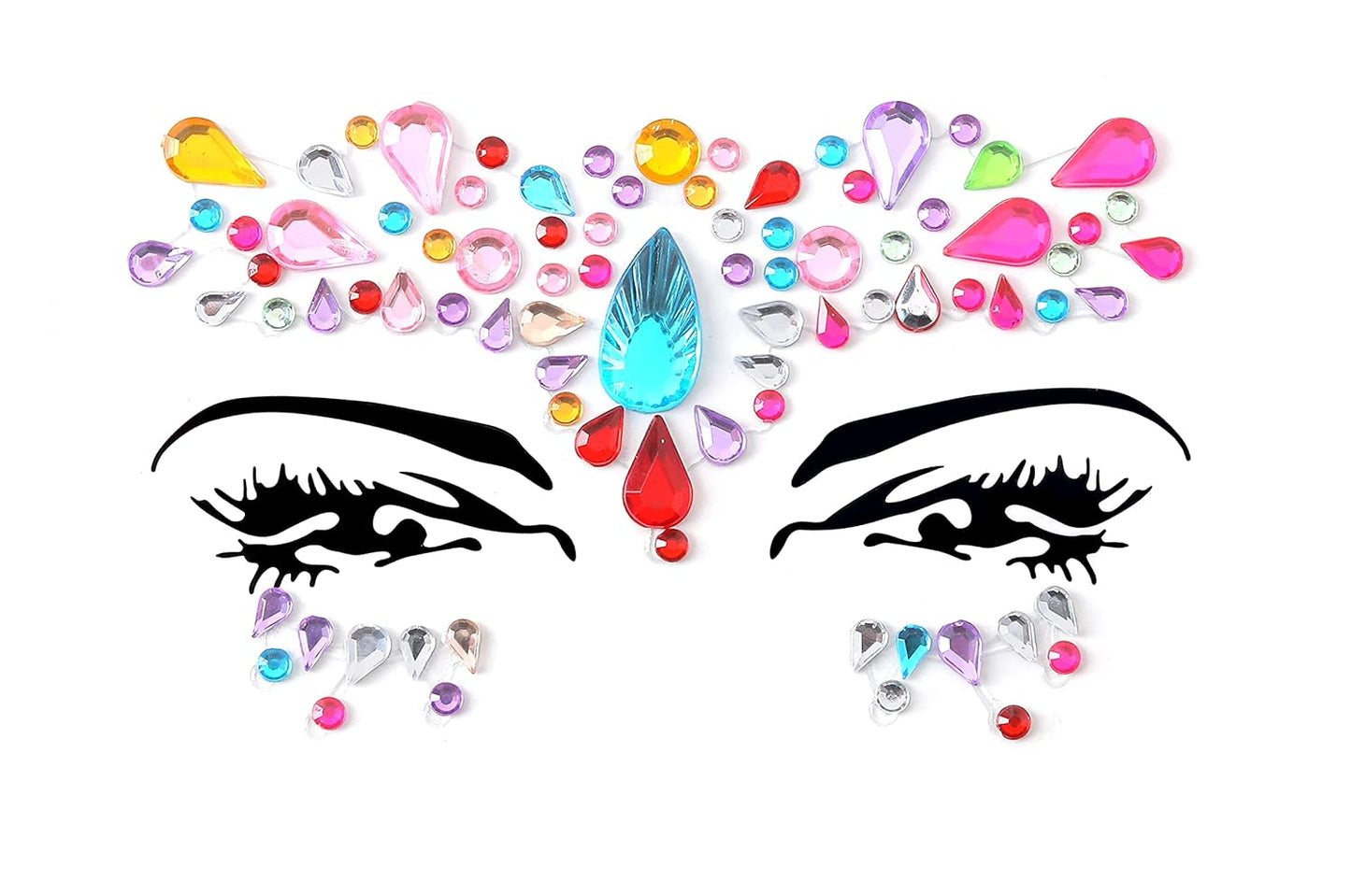 FACEGEM LONDON Face Gems Adhesive Glitter Jewel Tattoo Sticker Festival Gems Rave Party Body Make Up (21 PCS FACE GEMS)