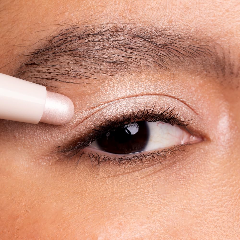 Palladio Waterproof Eyeshadow Stick with Blending Sponge, Long Lasting & Effortless Application, Smudge Free & Crease Proof Formula, Matte & Shimmer Shades, Buildable Eye Shadow (Pearl shimmer)