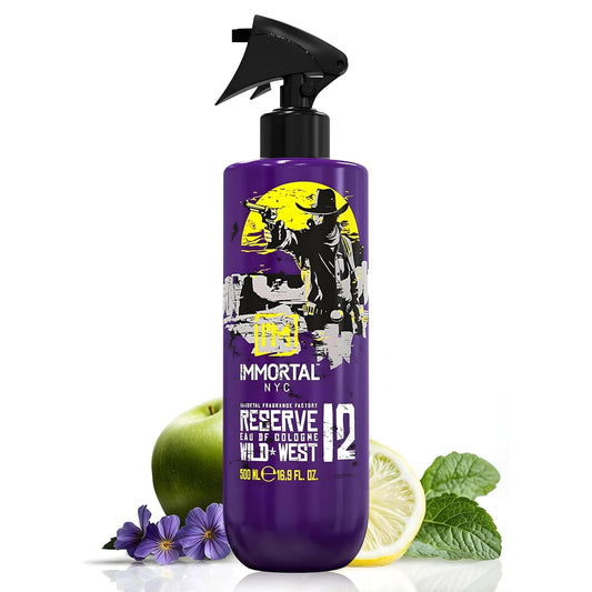 Immortal NYC Reserve 12 Wild West, After Shave Spray Body/Face Men's Cologne,17oz, Exclusive Barbers, Softens Skin, Refreshes, Disinfects and Relieves Face and Skin, Moisturizing Formula After Shaving