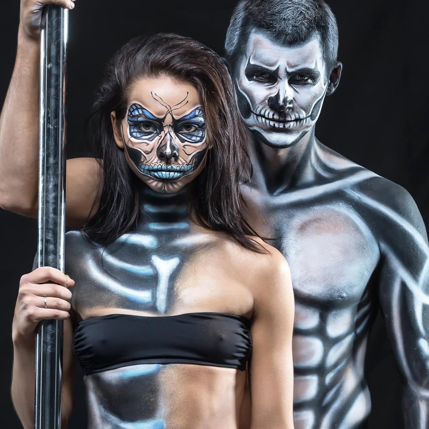 Gray / Grey Face Body Paint Stick, Eye Black Stick for Sports, Waterproof Full-Coverage Grey Face Makeup for Halloween Grayscale Zombie Werewolf Stage Cosplay Makeup
