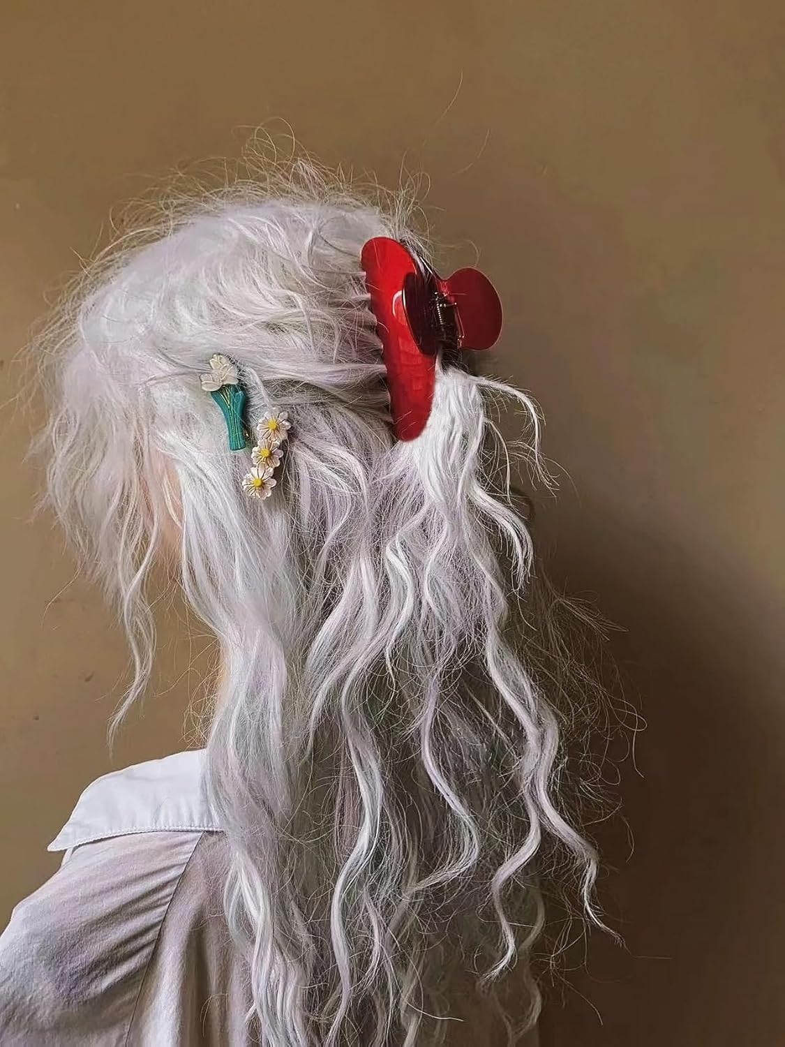 Large Hair Claw Clips For Women, Red Hair Clips Nonslip Retro Hair Clips for Thick & Thin Hair & Curly Hair Fashion Hair Accessories