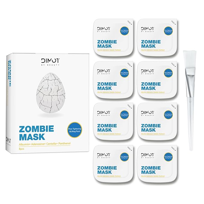 2025 New Zombie Facial Mask, Zombie Mask Facial, Hydrating Skincare Face Mask, Pore Tightening & Lifting Deep Cleansing Clay Mud Mask(1 Box 8Pcs)