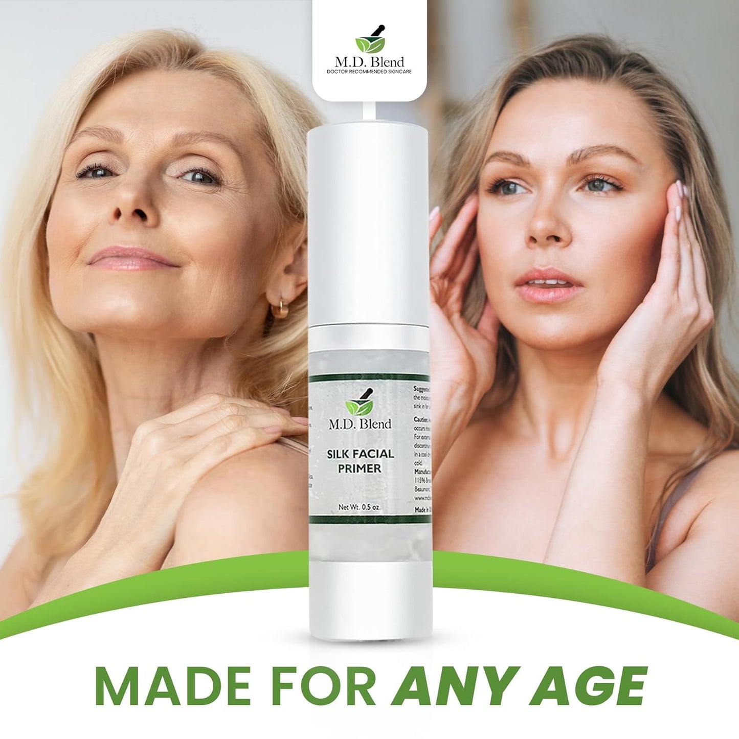 Professional Facial Primer. Hydrating, Pore Minimizing Formula for Flawless Makeup Application. Smooth Face Primer, Suitable for Mature Skin. Wrinkle Filling, Blurring Effect