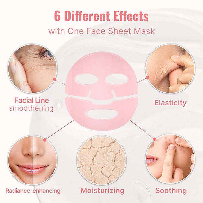 Meditime Collagen Mask | Age-Defying, Hydrating & Firming Face Mask | Korean Face Mask with Hyaluronic Acid & Niacinamide | Moisturizing Collagen Lifting Mask for All Skin Types 4 Sheets