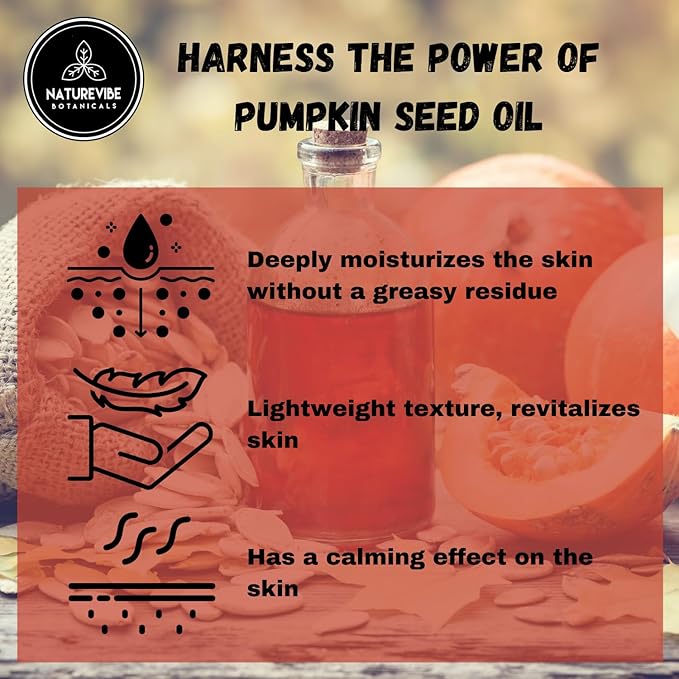 Naturevibe Botanicals Pumpkin Seed Oil 32 Ounces | 100% Pure and Natural | Great for Skin Care and Hair Care