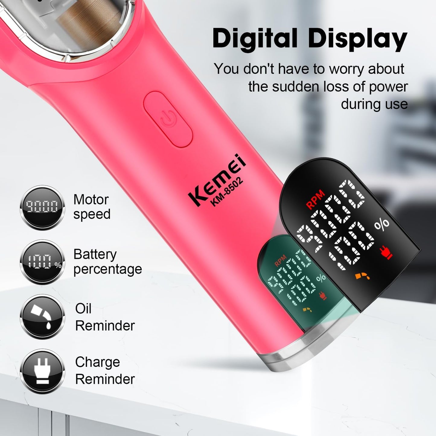 KEMEI Professional Hair Clippers Set for Men, Electric Clippers Kit and Trimmers Set, Cordless Haircut Clippers, Rechargeable Hair Cutting Tools with LED Display, Gifts for Men