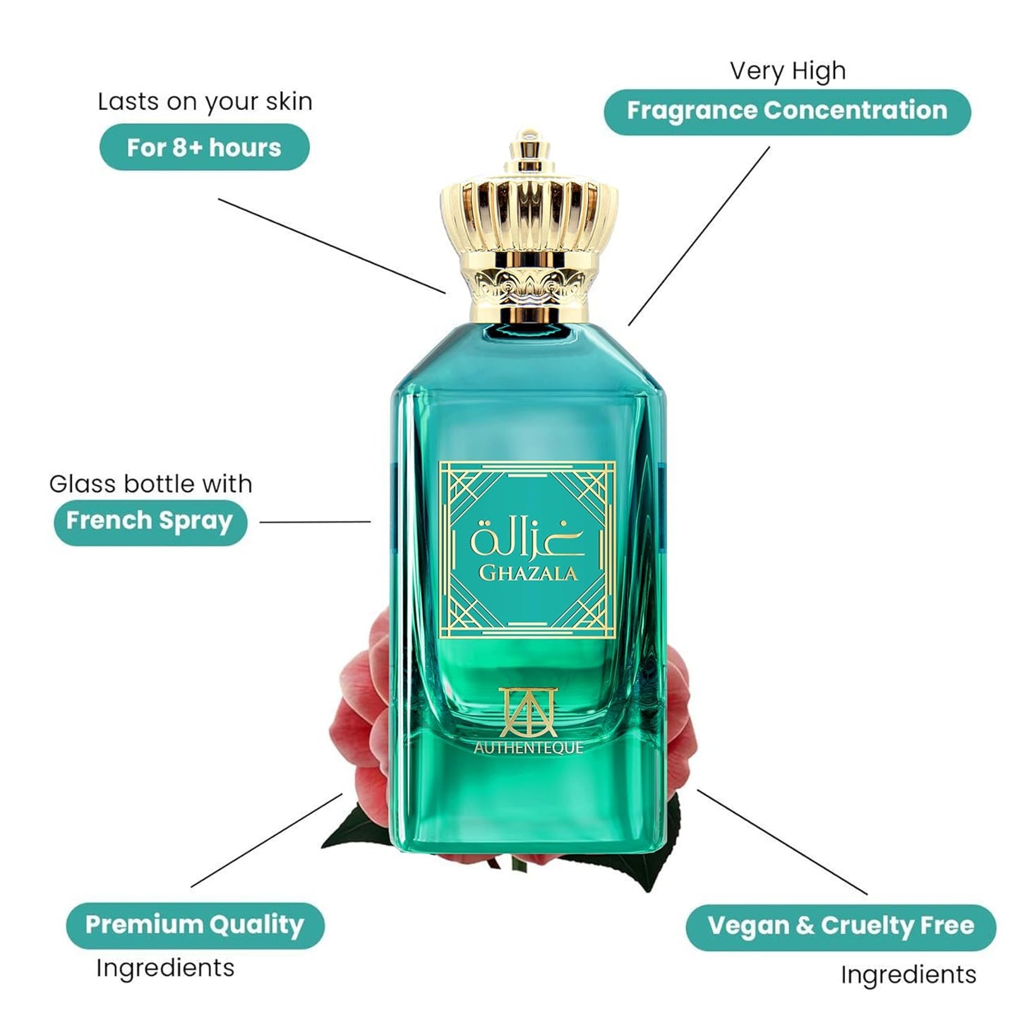 Ghazala - Arabic Perfume for Women - Inspired by PDM's D.elina E.xclusif- Long Lasting Eau De Parfum - Turkish Rose, Peony, Musk, Petalia & Vanilla - 3.4 Fl Oz - 100ml