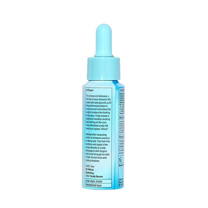 Eva NYC H2-Whoa Hydrating 3-in-1 Scalp Serum, Infused with Hyaluronic Acid and Glycolic Acid, 2.0 fl oz