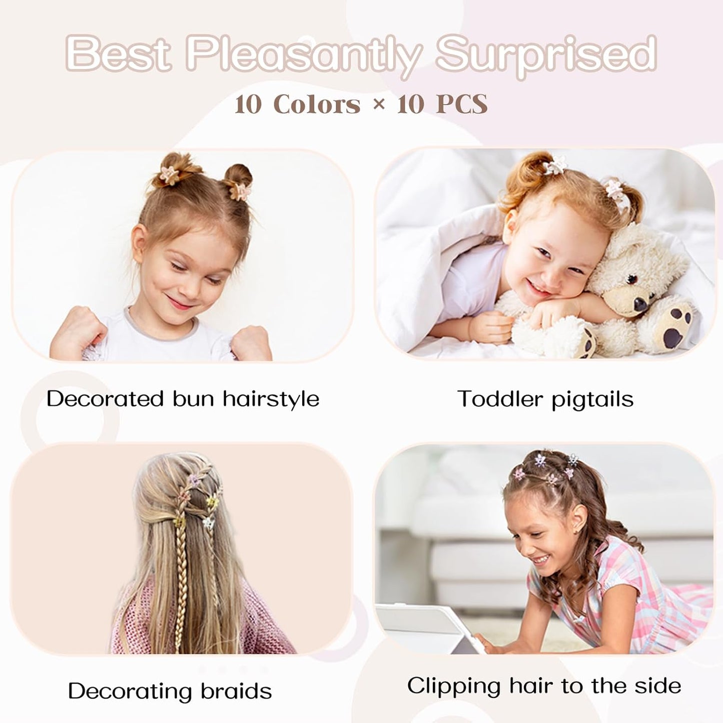 Mini Flower Hair Clips 100Pcs, Small Hair Clips Mini Claw Clips Cute Jaw Clips Hair Pins Hair Barrettes Hair Accessories for Women Girls Kids Teens