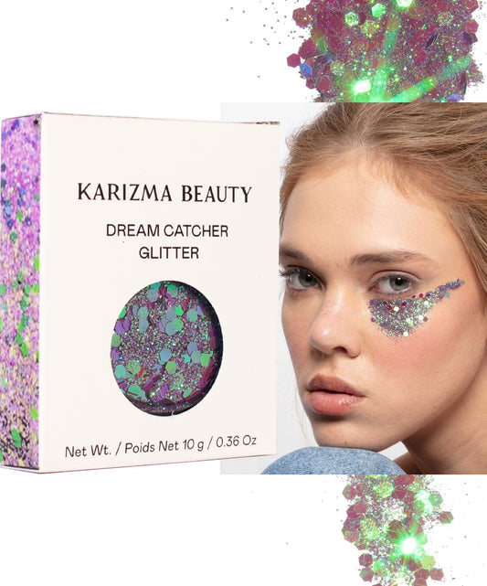KARIZMA Dream Catcher Body Glitter. 10g Chunky Face, Hair, Eye and Body for Women. Rave, Festival Accessories, Cosmetic Makeup. Loose Set