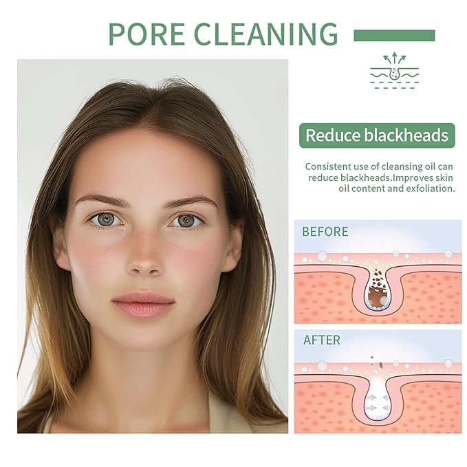 Cleansing Oil Cleanser for Face, Makeup Remover Oils for Melting Blackhead Eye Face, Gently Korean Facial Cleanser for Sensitive Skin, Deep Cleansing Makeup Oils for Women Korean Skin Care (HEARTLEAF)