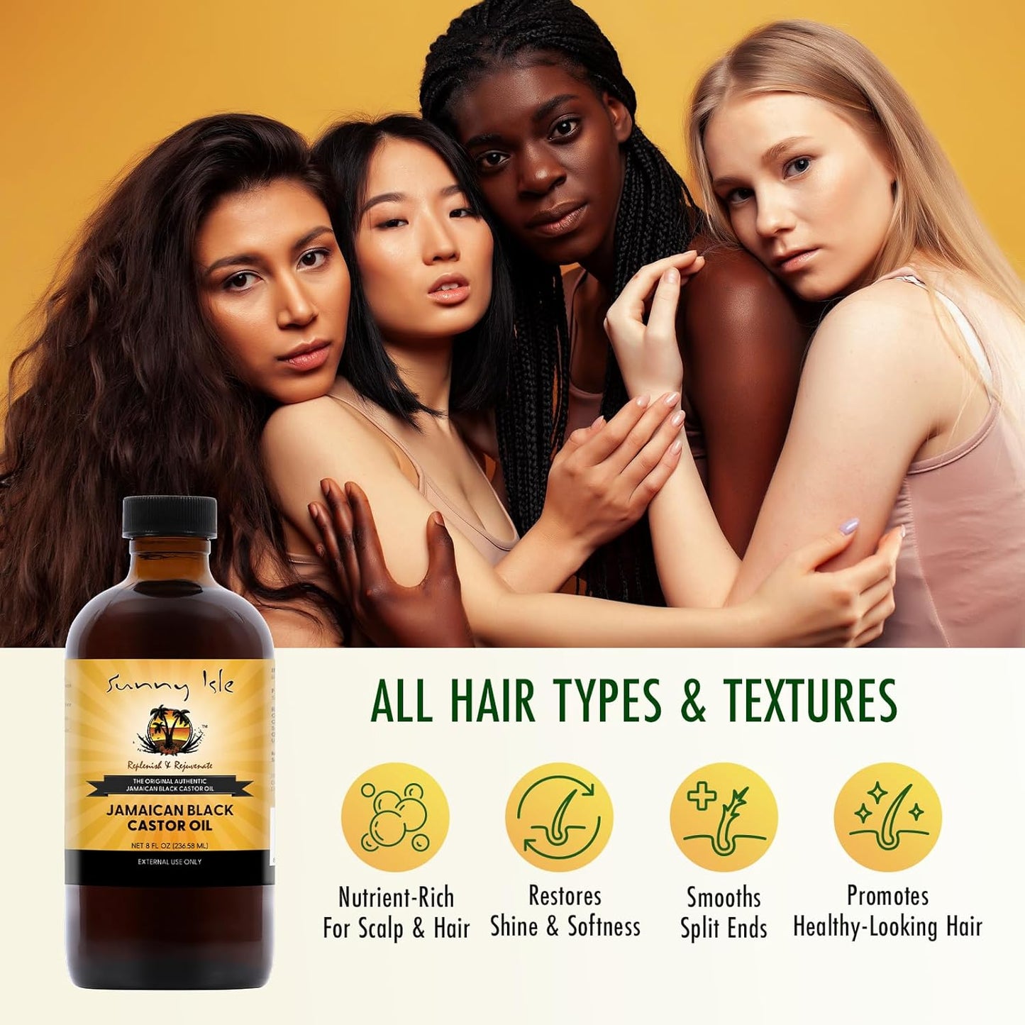 Sunny Isle Jamaican Black Castor Oil, 8 Fl Oz