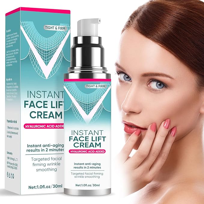 Instant Face Lift Cream, 2-Minute Anti-Aging Serum for Face, Neck & Eyes, Visibly Firm& Tighten Sagging Skin, Reduces Wrinkles, Fine Lines & Puffiness with Natural Plant Extracts