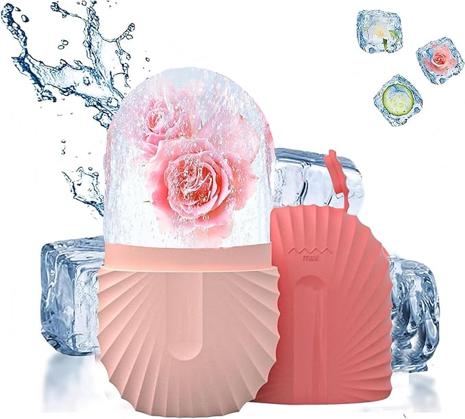 Ice Cube Roller Massager for Face and Eyes, Ice Face Roller, Reusable Silicone Ice Mold for Face Beauty Eye Facial Naturally Conditioning and Skin Care Tools (Green)