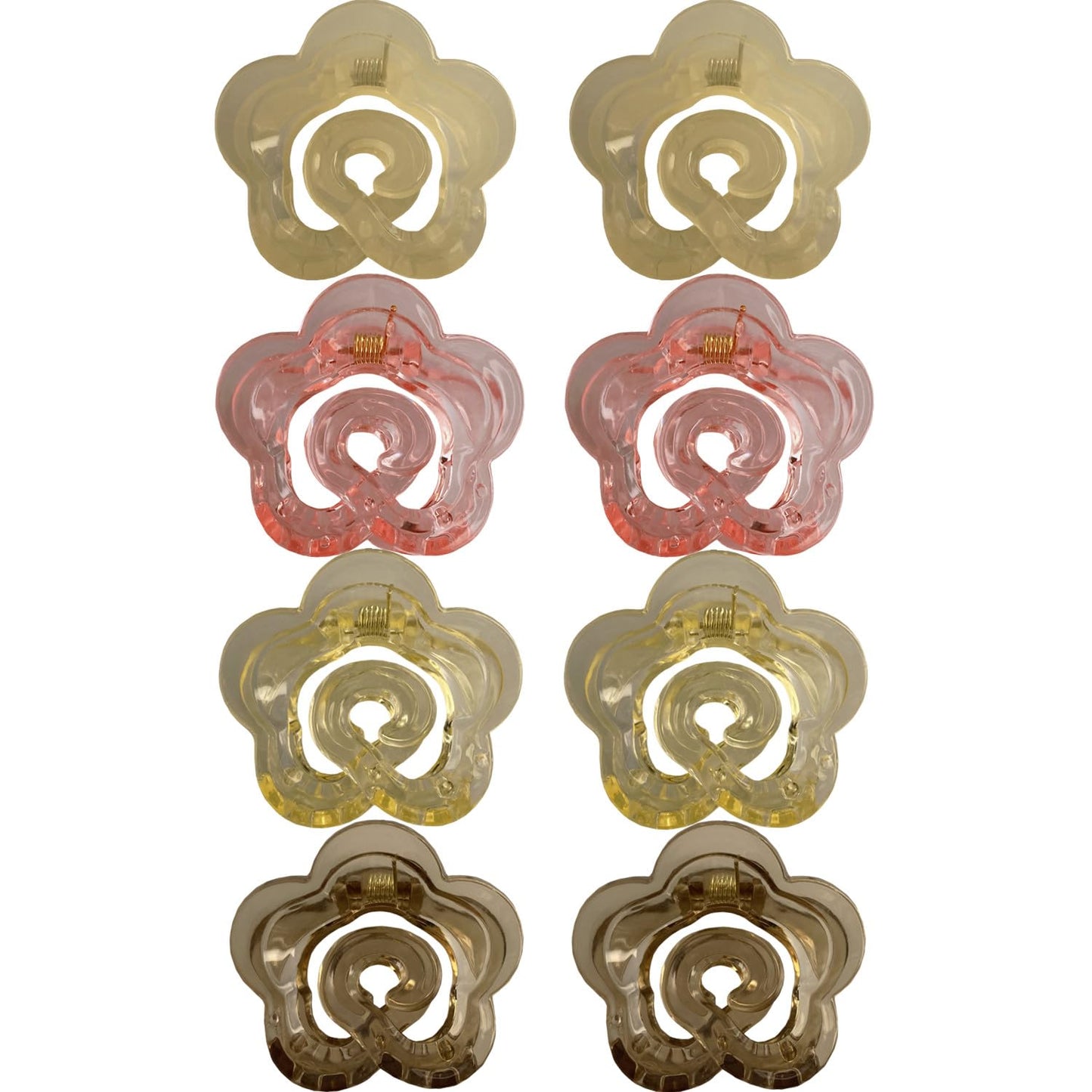 MARY LAVENDER Hair Clip Medium Claw Clips Flower-Shaped for Women and Girls, Non Slip Strong Hold Hair Clips for Thick Hair Medium Hair Thin Hair 8 pcs