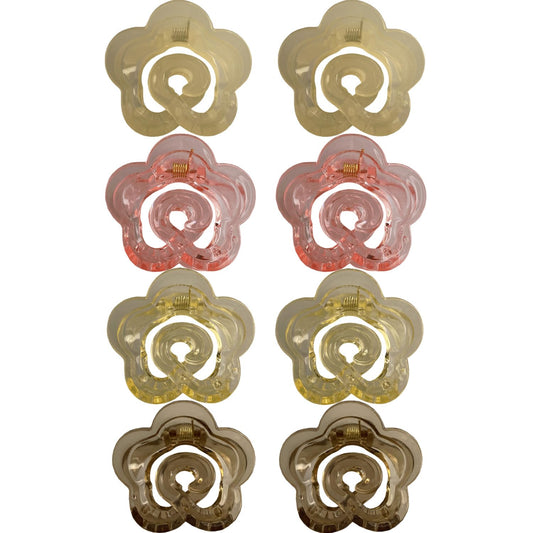 MARY LAVENDER Hair Clip Medium Claw Clips Flower-Shaped for Women and Girls, Non Slip Strong Hold Hair Clips for Thick Hair Medium Hair Thin Hair 8 pcs